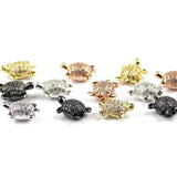 Micro Pave Zircon Tortois Beads Charms Copper Spacer Loose Beads 4pcs/lot