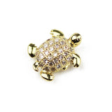 Micro Pave Zircon Tortois Beads Charms Copper Spacer Loose Beads 4pcs/lot