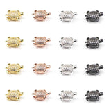 Micro Pave Zircon Tortois Beads Charms Copper Spacer Loose Beads 4pcs/lot