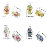 2PCS Inner Flower Lampwork Glass Beads for Charm Bracelets DIY Jewelry Making