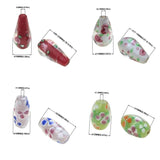 2PCS Inner Flower Lampwork Glass Beads for Charm Bracelets DIY Jewelry Making