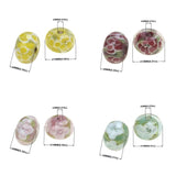 2PCS Inner Flower Lampwork Glass Beads for Charm Bracelets DIY Jewelry Making