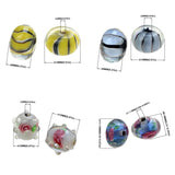 2PCS Inner Flower Lampwork Glass Beads for Charm Bracelets DIY Jewelry Making