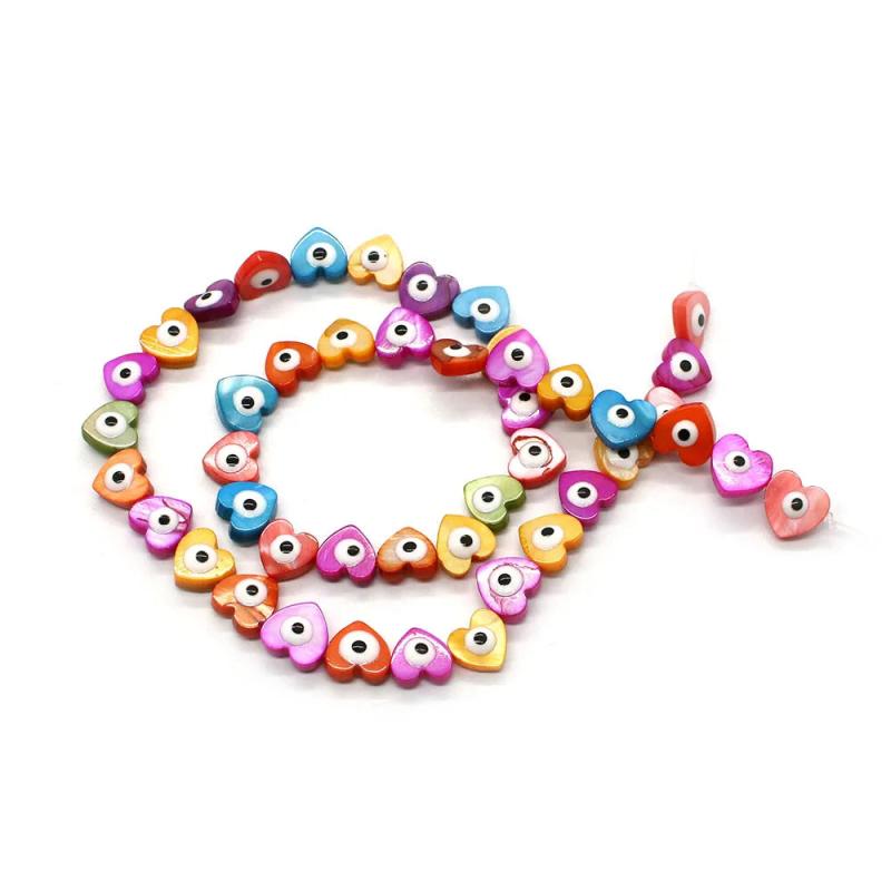 Natural Shell Heart Eye Beads 8mm DIY Jewelry