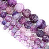 Purple Frost Cracked Dragon Veins Agates Beads 4/6/8/10/12mm