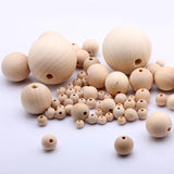 OlingArt 30MM 12pcs Natural Wooden Round Beads DIY Crafts Jewelry Making