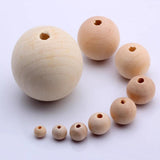 OlingArt 30MM 12pcs Natural Wooden Round Beads DIY Crafts Jewelry Making