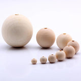OlingArt 30MM 12pcs Natural Wooden Round Beads DIY Crafts Jewelry Making