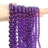 Purple Chalcedony Jades Natural Stone Beads for Jewelry Making DIY