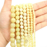 Natural Stone Beads Lemon Jade Chalcedony Round Loose Beads 4-1