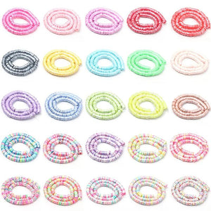 6mm Flat Round Polymer Clay Beads for Jewelry Making DIY Bracelet