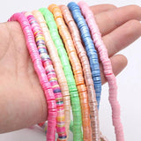 6mm Flat Round Polymer Clay Beads for Jewelry Making DIY Bracelet