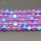 A+ Matte Purple Austria Crystal Round Beads 6 8 10 12mm MoonStone Beads