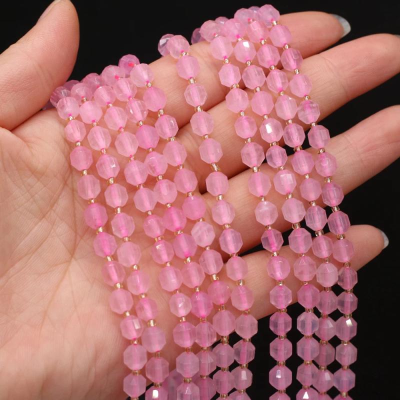 Rose Quartz Faceted Round Beads 6mm for DIY Jewelry Making
