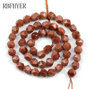 Natural SandStone 8mm Faceted Spacer Loose Beads for Jewelry Making