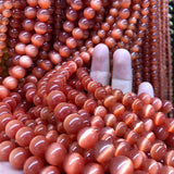 Red Cat Eye Beads 4/6/8/10/12MM Glass String Loose Space Opal DIY Charm Beads