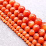 Red Cat Eye Beads 4/6/8/10/12MM Glass String Loose Space Opal DIY Charm Beads