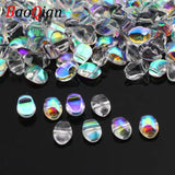 Small Crescent Crystal Glass Beads for Jewelry Making - Set of 50