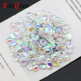Small Crescent Crystal Glass Beads for Jewelry Making - Set of 50