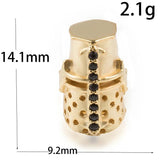 Micro Pave CZ Helmet Bracelet Beads for DIY Jewelry Making