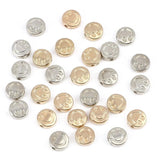 100pcs 8mm Silver Smiling Face CCB Beads Loose Spacer Acrylic Beads