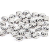 100pcs 8mm Silver Smiling Face CCB Beads Loose Spacer Acrylic Beads