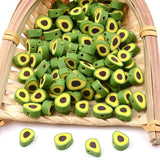 30pcs 10mm Avocado Shape Clay Spacer Beads Polymer Clay Beads For Jewelry Making