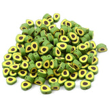 30pcs 10mm Avocado Shape Clay Spacer Beads Polymer Clay Beads For Jewelry Making