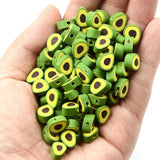 30pcs 10mm Avocado Shape Clay Spacer Beads Polymer Clay Beads For Jewelry Making