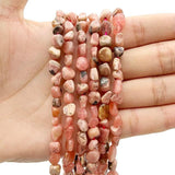 Argentina Rhodonite Natural Stone Gravel Beads 4-7mm