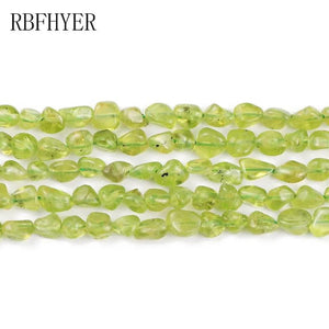 Olive Quartz Gravel Spacer Beads 4mm~7mm for Jewelry Making