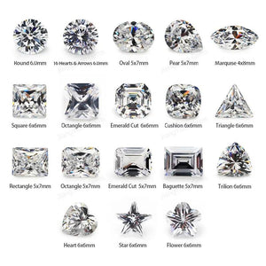 18-Piece Set 5A CZ Cubic Zirconia Stones in Various Shapes