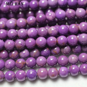 Morocco Phosphosiderite Purple Smooth Round Loose Beads for Jewelry