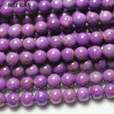 Morocco Phosphosiderite Purple Smooth Round Loose Beads for Jewelry