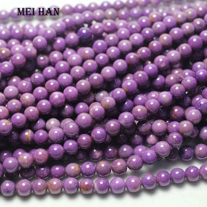 Morocco Phosphosiderite Purple Smooth Round Loose Beads for Jewelry