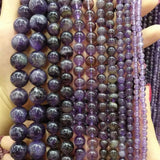 Amethysts 4/6/8/10/12mm Round Stone Beads for Jewelry Making DIY