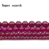 Rose Red Chalcedony Agate Stone Beads for DIY Jewelry Making 15''