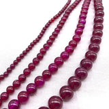Rose Red Chalcedony Agate Stone Beads for DIY Jewelry Making 15''