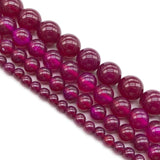 Rose Red Chalcedony Agate Stone Beads for DIY Jewelry Making 15''