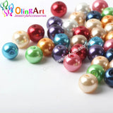 Olingart 8MM 50PCS/Lot Mixed Glass Pearls Beads DIY Jewelry Making