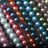 Olingart 8MM 50PCS/Lot Mixed Glass Pearls Beads DIY Jewelry Making