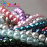 Olingart 8MM 50PCS/Lot Mixed Glass Pearls Beads DIY Jewelry Making