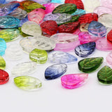 Multicolor Leaf Pendant 11x18mm Glass Spacer Loose Beads