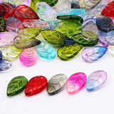 Multicolor Leaf Pendant 11x18mm Glass Spacer Loose Beads