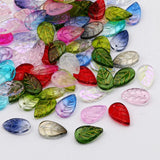 Multicolor Leaf Pendant 11x18mm Glass Spacer Loose Beads