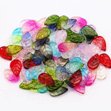 Multicolor Leaf Pendant 11x18mm Glass Spacer Loose Beads