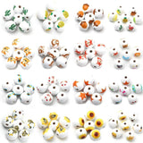 15mm Lemon Pattern Wood Beads Bracelet Making DIY