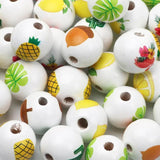 15mm Lemon Pattern Wood Beads Bracelet Making DIY