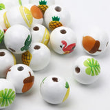 15mm Lemon Pattern Wood Beads Bracelet Making DIY