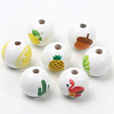 15mm Lemon Pattern Wood Beads Bracelet Making DIY